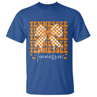 Vintage Tennessee Coquette Bow T Shirt Retro TN Orange Checkered Print US State