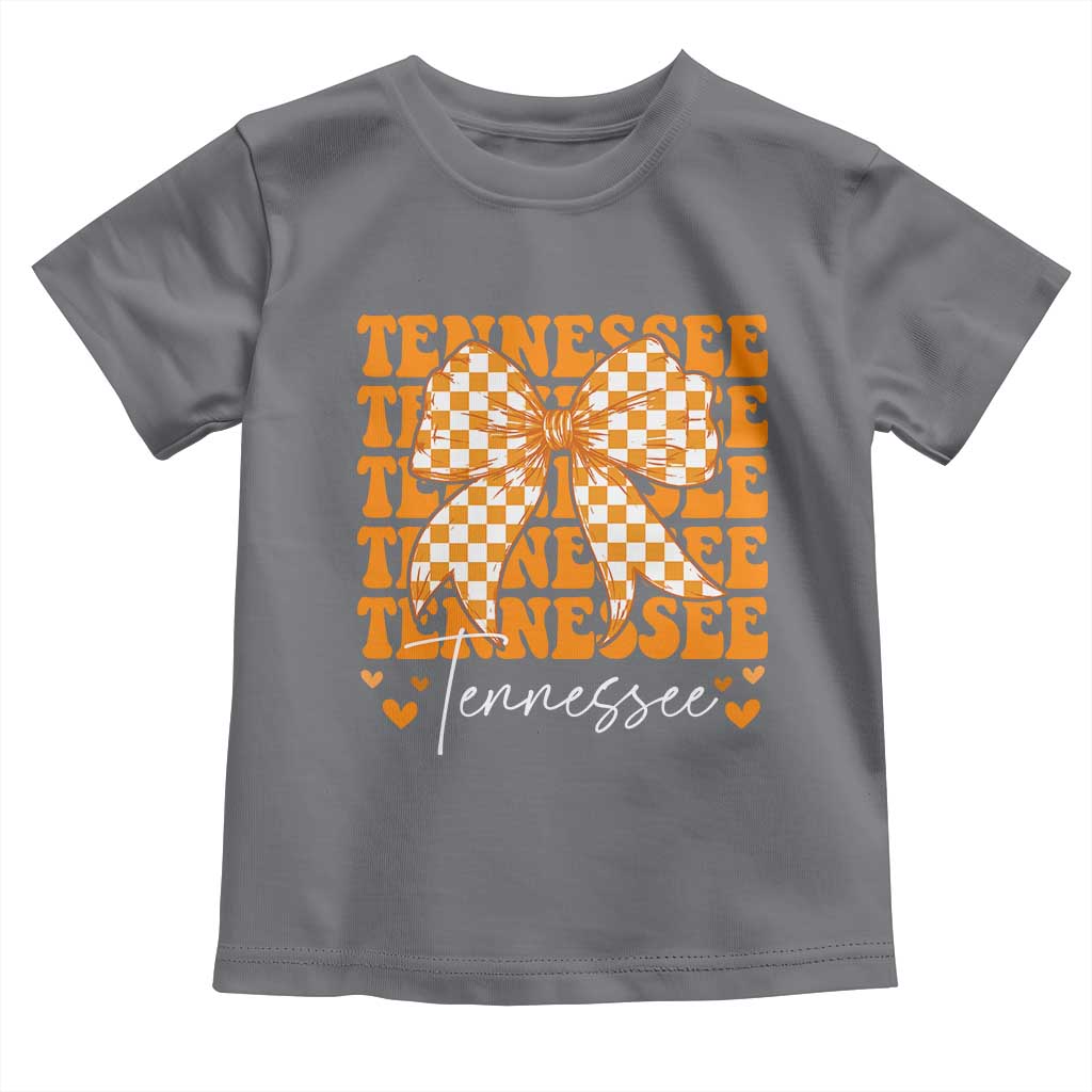 Vintage Tennessee Coquette Bow Toddler T Shirt Retro TN Orange Checkered Print US State