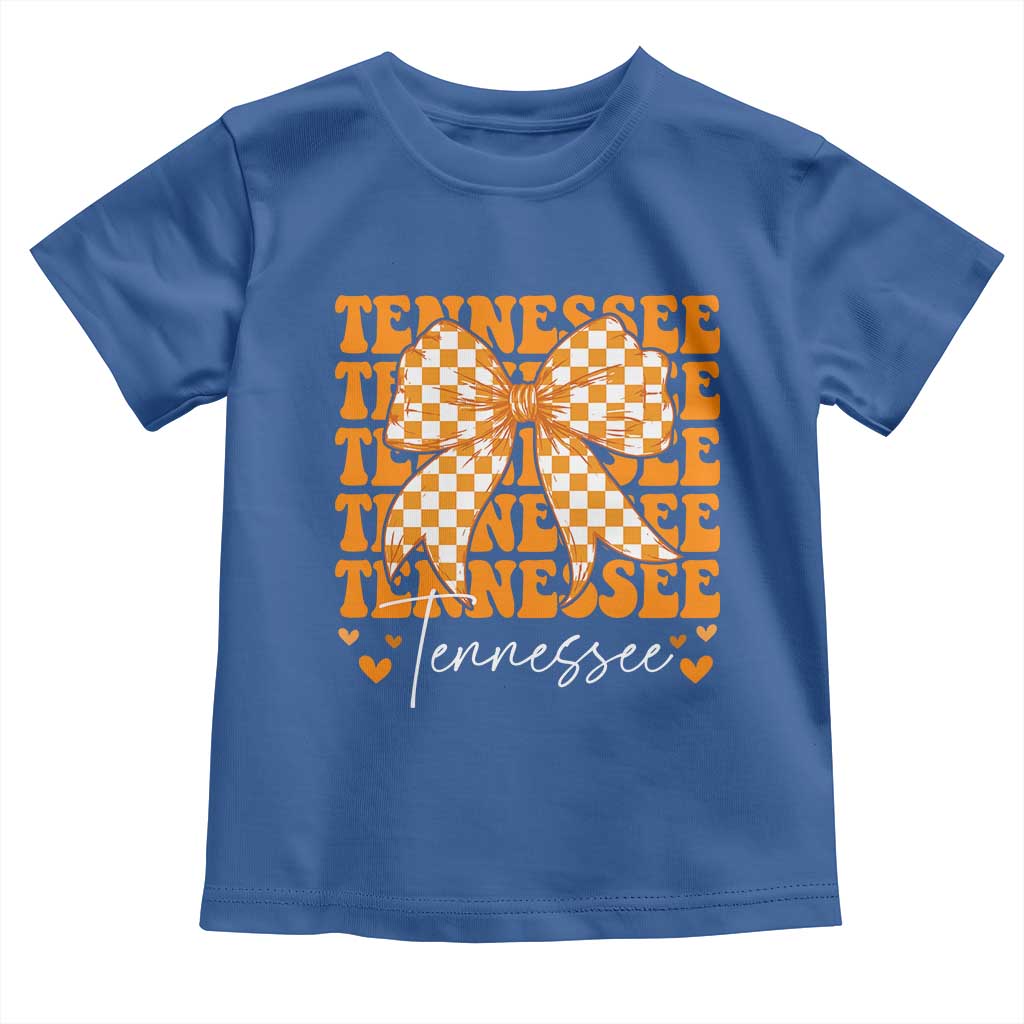 Vintage Tennessee Coquette Bow Toddler T Shirt Retro TN Orange Checkered Print US State