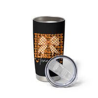 Vintage Tennessee Coquette Bow Tumbler Cup Retro TN Orange Checkered Print US State