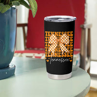 Vintage Tennessee Coquette Bow Tumbler Cup Retro TN Orange Checkered Print US State