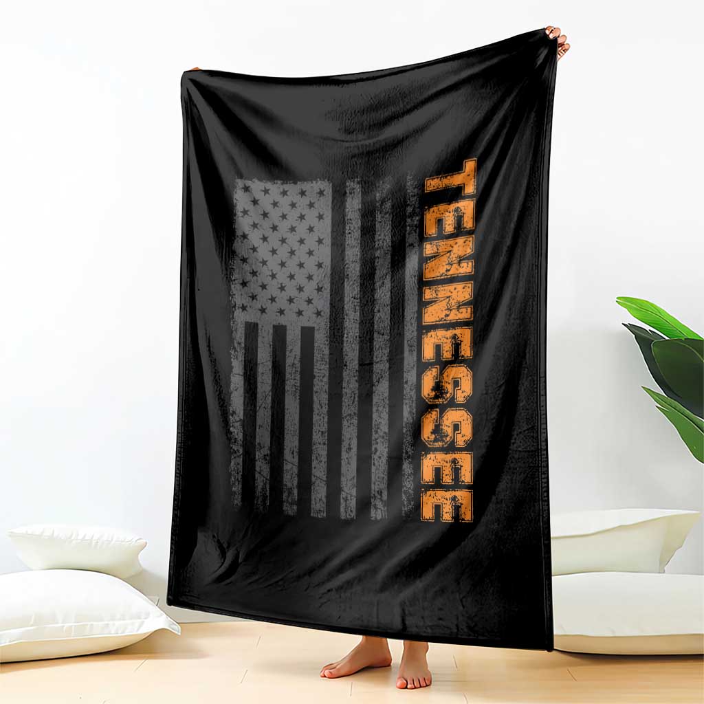 Vintage Tennessee Throw Blanket Retro Orange TN USA Flag Patriotic US State
