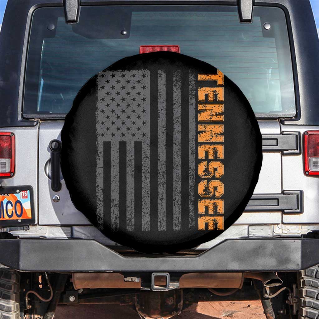 Vintage Tennessee Spare Tire Cover Retro Orange TN USA Flag Patriotic US State
