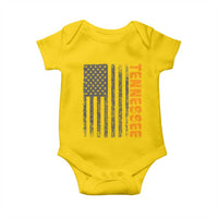 Vintage Tennessee Baby Onesie Retro Orange TN USA Flag Patriotic US State