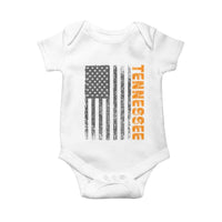 Vintage Tennessee Baby Onesie Retro Orange TN USA Flag Patriotic US State