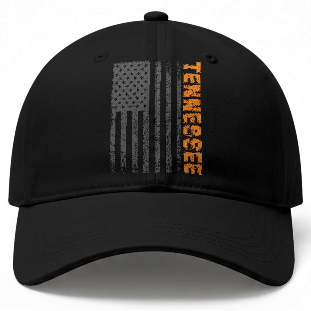 Vintage Tennessee Baseball Cap Retro Orange TN USA Flag Patriotic US State