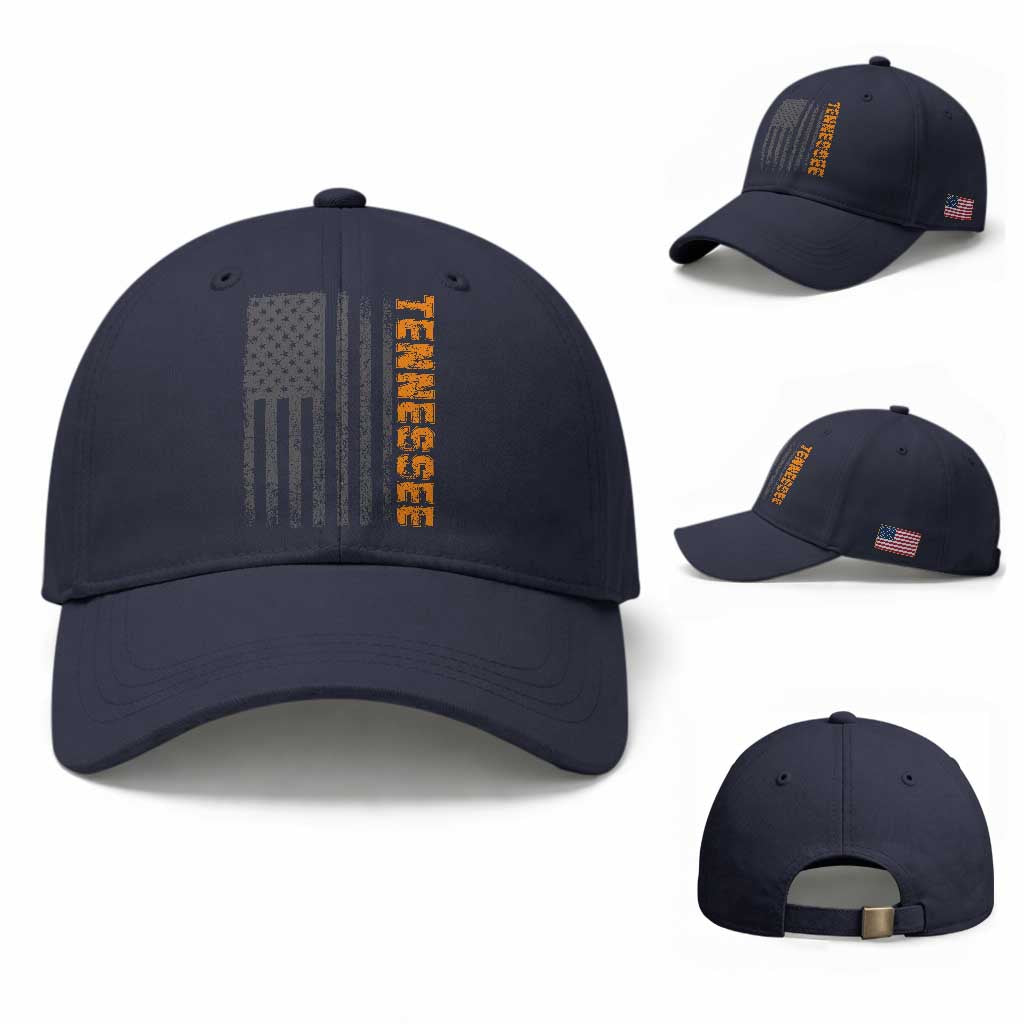 Vintage Tennessee Baseball Cap Retro Orange TN USA Flag Patriotic US State