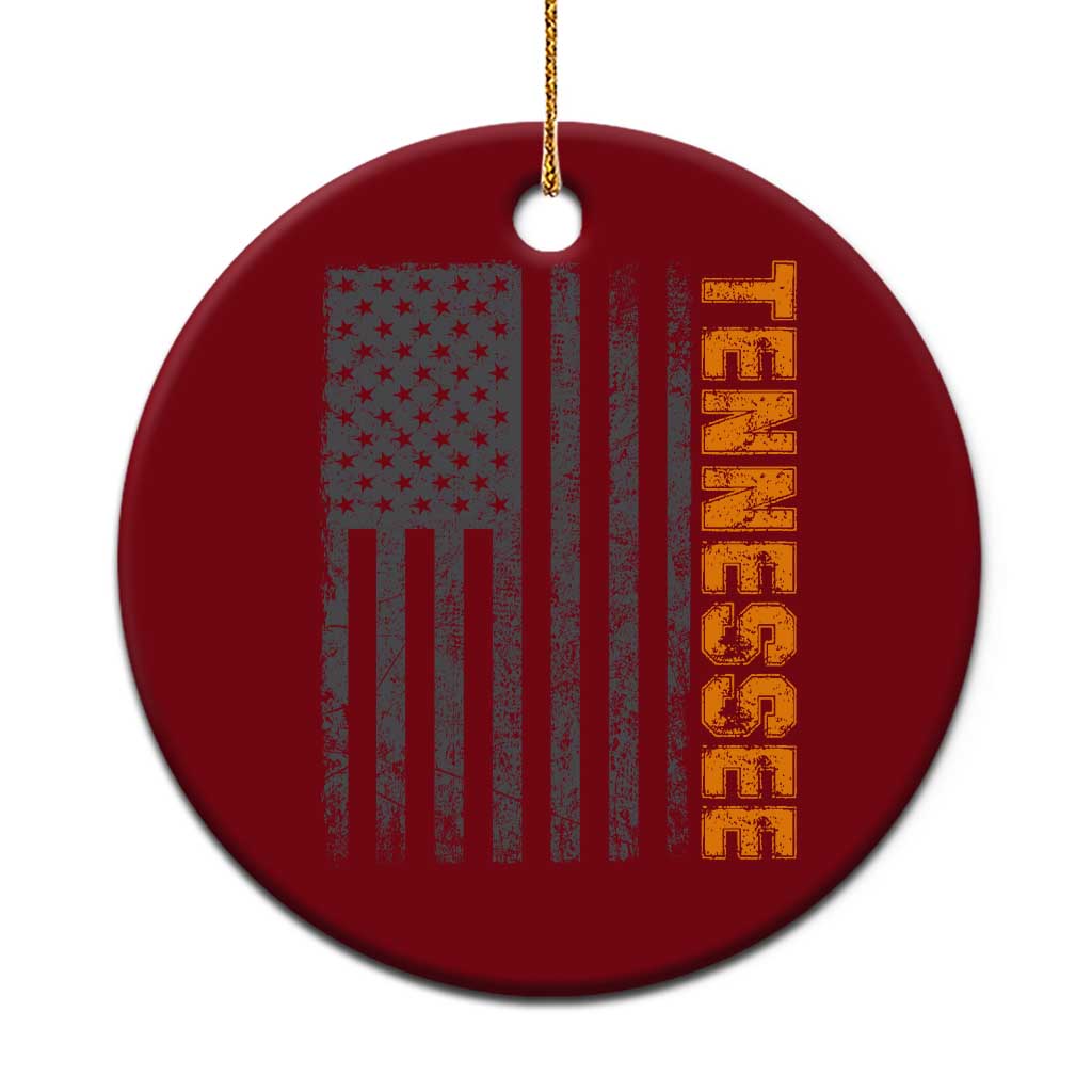 Vintage Tennessee Ceramic Ornament Retro Orange TN USA Flag Patriotic US State