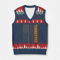 Vintage Tennessee V-Neck Knit Sweater Vest Retro Orange TN USA Flag Patriotic US State