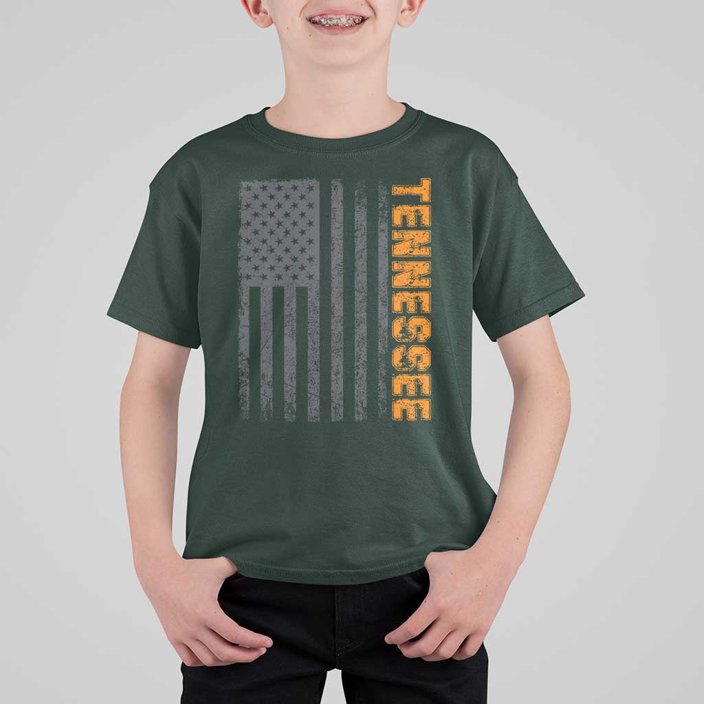 Vintage Tennessee T Shirt For Kid Retro Orange TN USA Flag Patriotic US State
