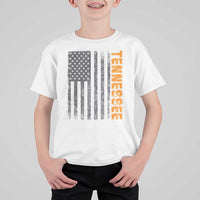 Vintage Tennessee T Shirt For Kid Retro Orange TN USA Flag Patriotic US State