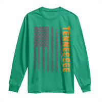 Vintage Tennessee Long Sleeve Shirt Retro Orange TN USA Flag Patriotic US State