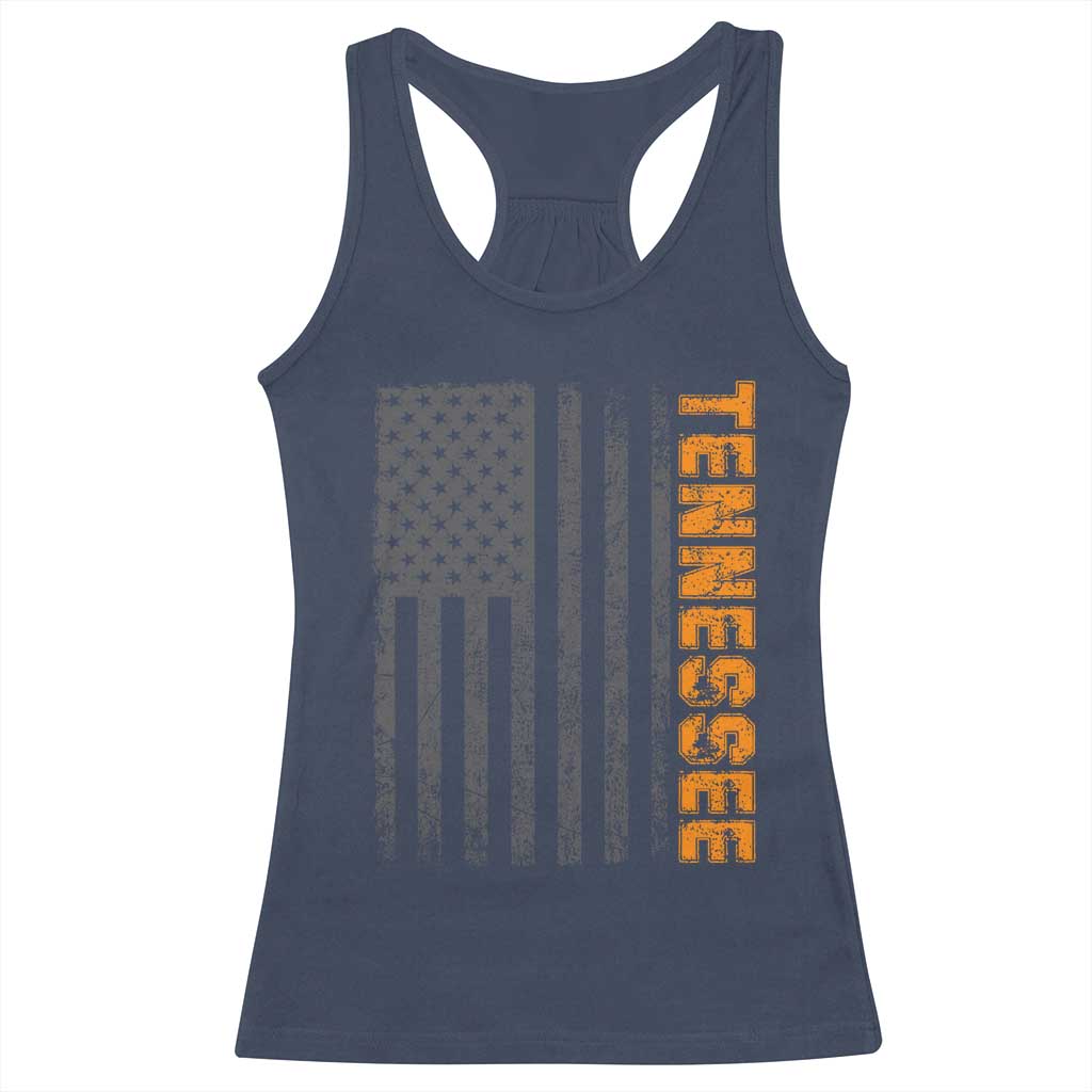 Vintage Tennessee Racerback Tank Top Retro Orange TN USA Flag Patriotic US State