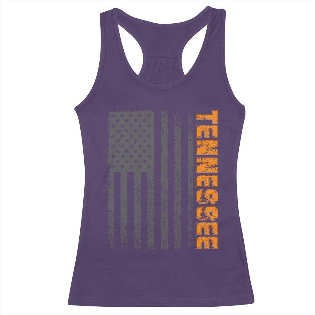 Vintage Tennessee Racerback Tank Top Retro Orange TN USA Flag Patriotic US State