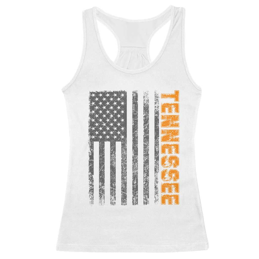 Vintage Tennessee Racerback Tank Top Retro Orange TN USA Flag Patriotic US State