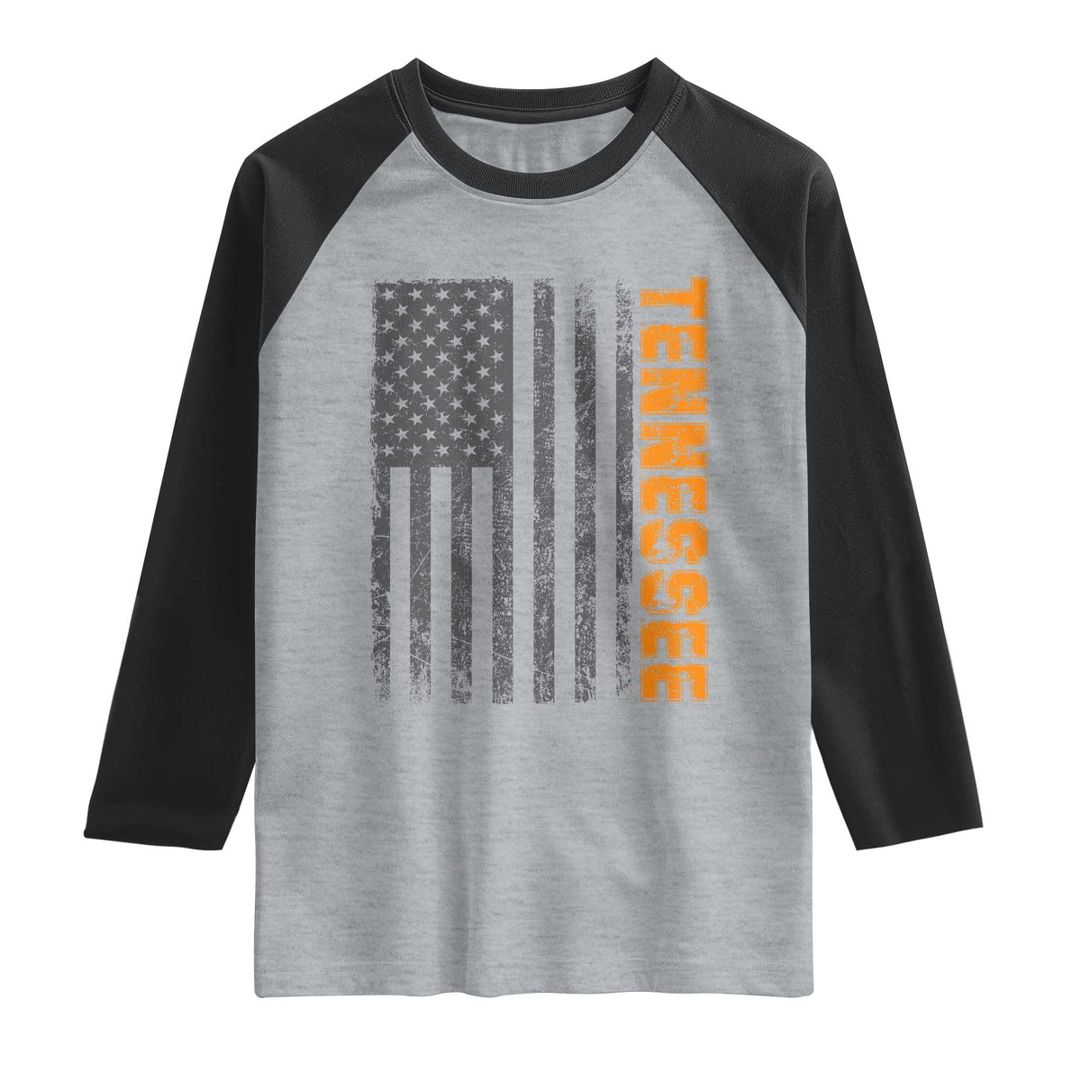 Vintage Tennessee Raglan Shirt Retro Orange TN USA Flag Patriotic US State