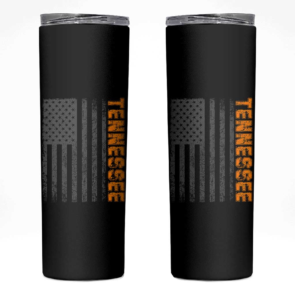 Vintage Tennessee Skinny Tumbler Retro Orange TN USA Flag Patriotic US State