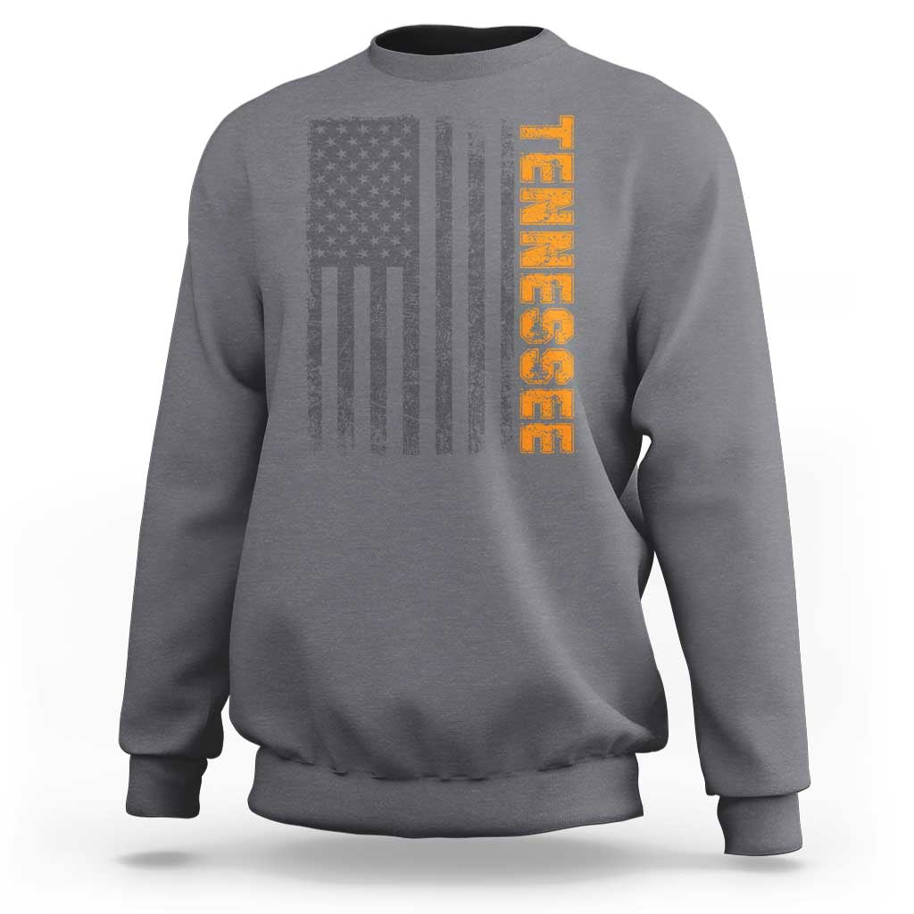 Vintage Tennessee Sweatshirt Retro Orange TN USA Flag Patriotic US State