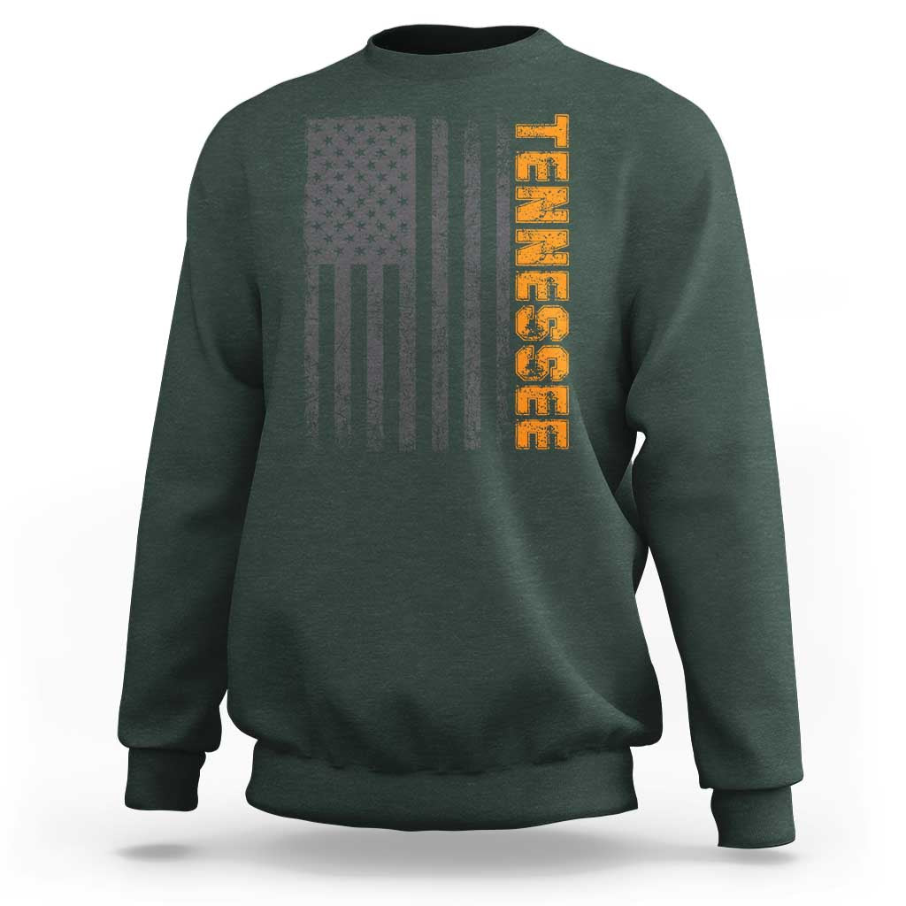Vintage Tennessee Sweatshirt Retro Orange TN USA Flag Patriotic US State