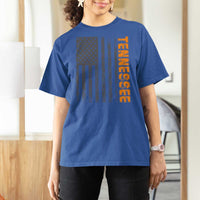 Vintage Tennessee T Shirt For Women Retro Orange TN USA Flag Patriotic US State