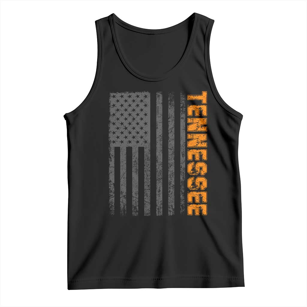 Vintage Tennessee Tank Top Retro Orange TN USA Flag Patriotic US State