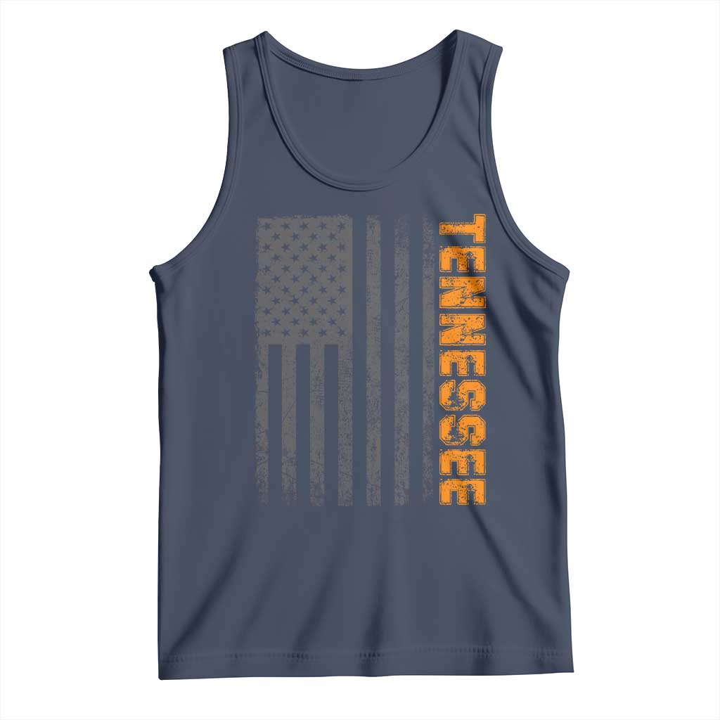 Vintage Tennessee Tank Top Retro Orange TN USA Flag Patriotic US State