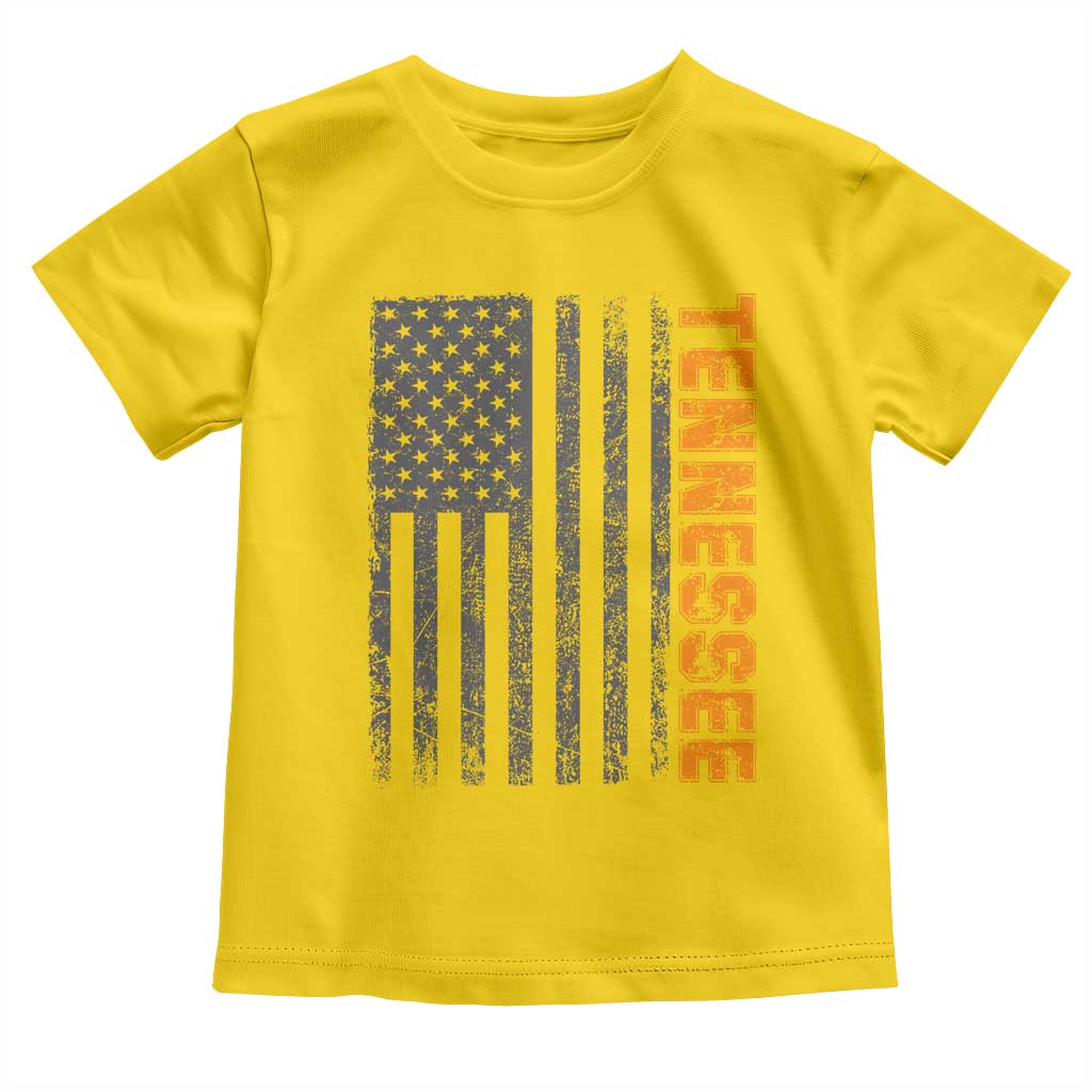 Vintage Tennessee Toddler T Shirt Retro Orange TN USA Flag Patriotic US State