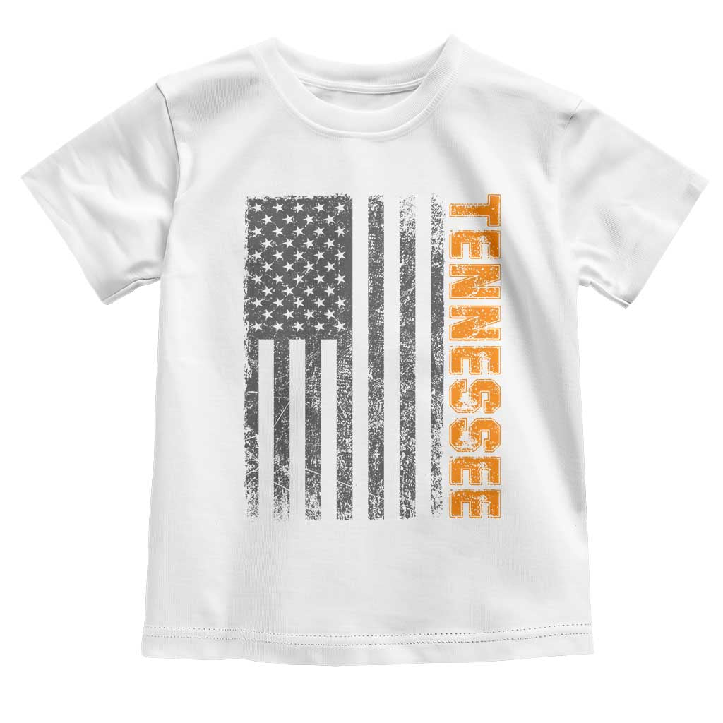 Vintage Tennessee Toddler T Shirt Retro Orange TN USA Flag Patriotic US State