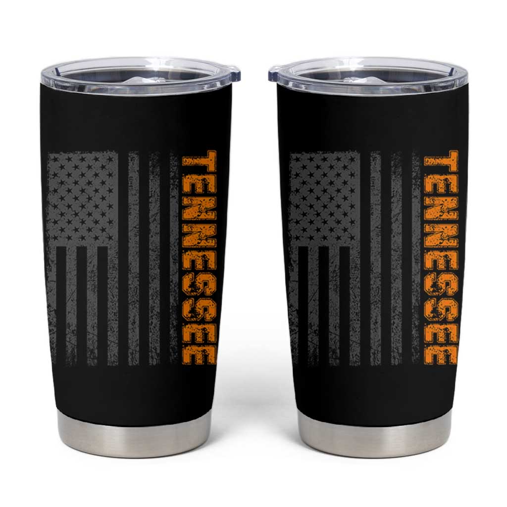 Vintage Tennessee Tumbler Cup Retro Orange TN USA Flag Patriotic US State