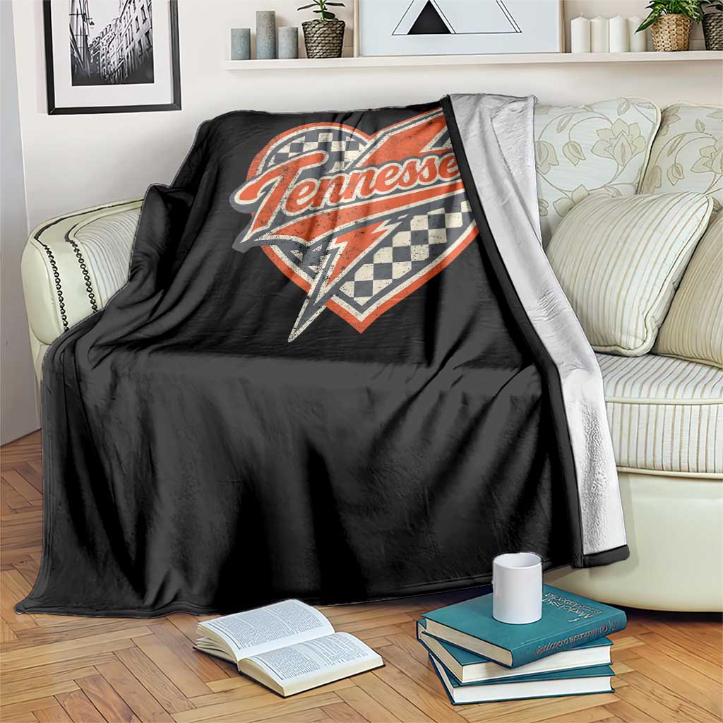 Vintage Tennessee Throw Blanket Checkered Heart Love TN Orange US State