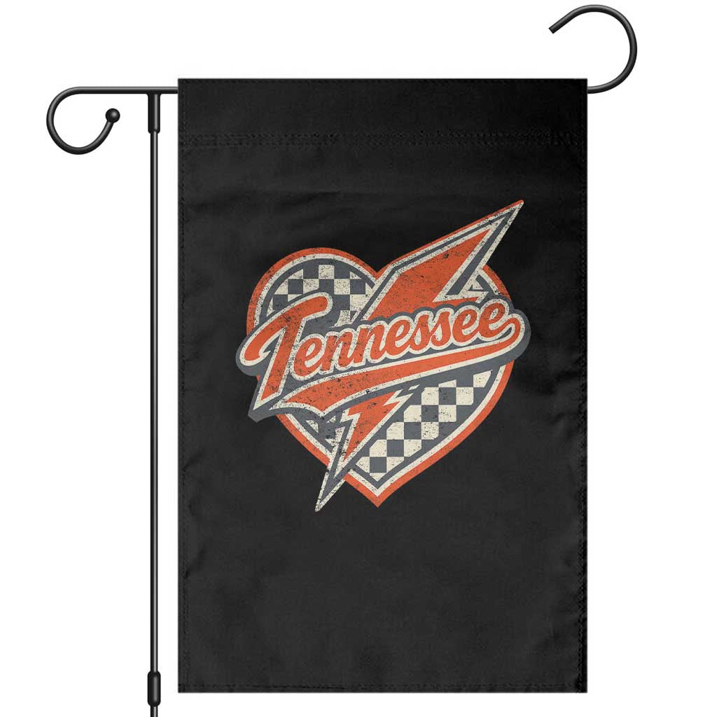 Vintage Tennessee Garden Flag Checkered Heart Love TN Orange US State