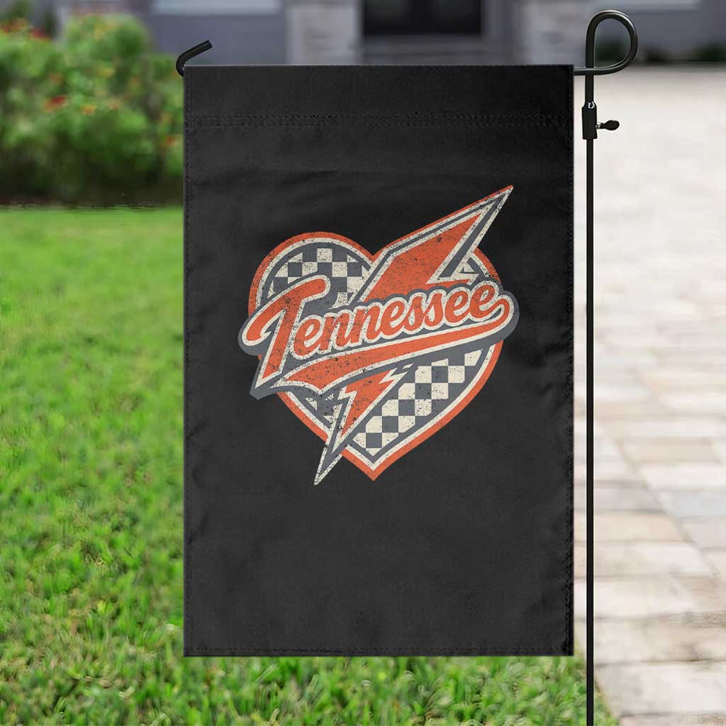 Vintage Tennessee Garden Flag Checkered Heart Love TN Orange US State