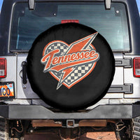 Vintage Tennessee Spare Tire Cover Checkered Heart Love TN Orange US State