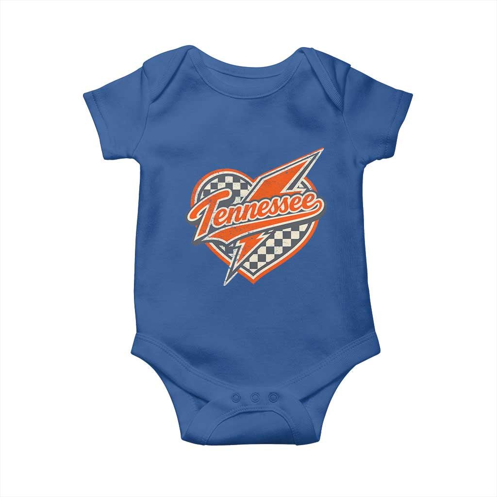 Vintage Tennessee Baby Onesie Checkered Heart Love TN Orange US State