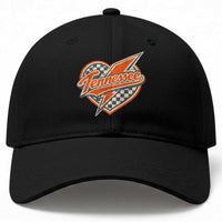 Vintage Tennessee Baseball Cap Checkered Heart Love TN Orange US State