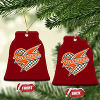 Vintage Tennessee Ceramic Ornament Checkered Heart Love TN Orange US State