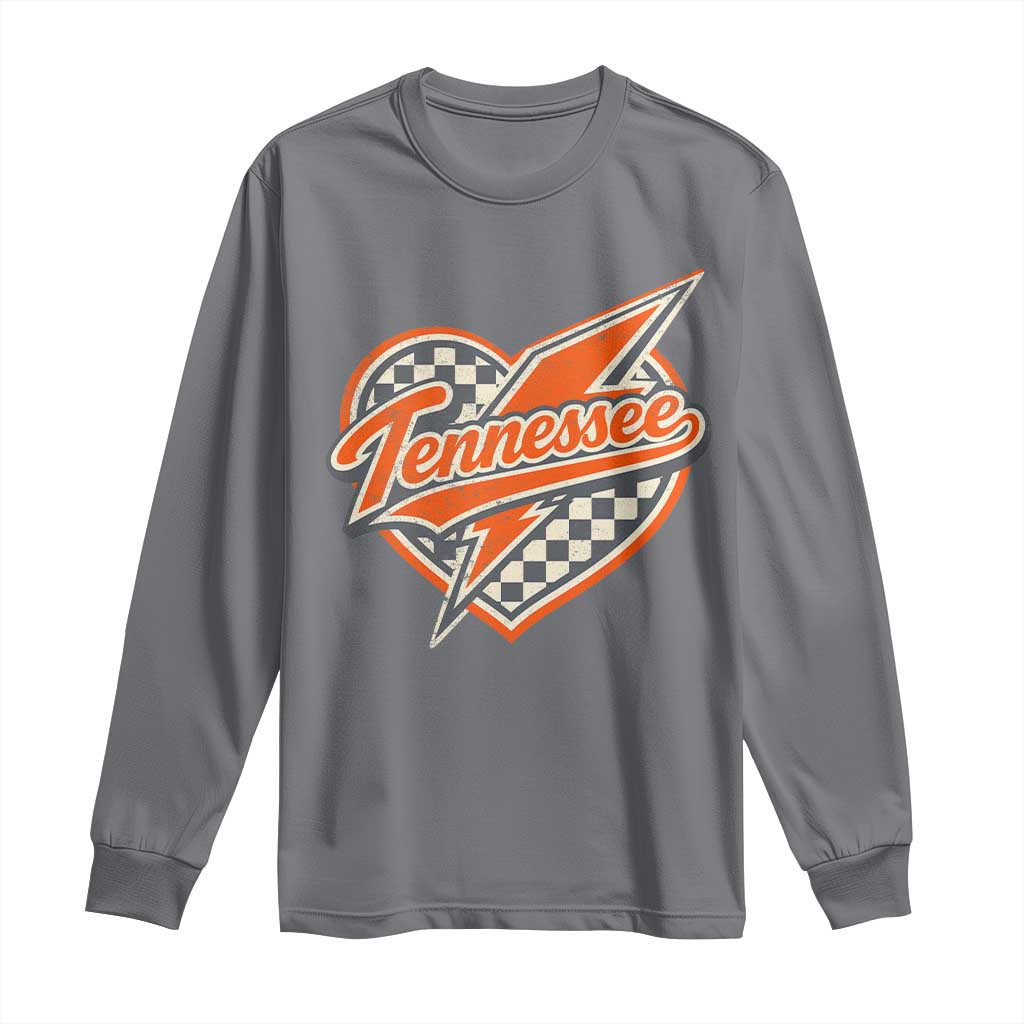 Vintage Tennessee Long Sleeve Shirt Checkered Heart Love TN Orange US State