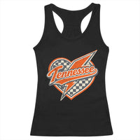 Vintage Tennessee Racerback Tank Top Checkered Heart Love TN Orange US State