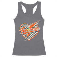 Vintage Tennessee Racerback Tank Top Checkered Heart Love TN Orange US State