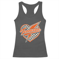 Vintage Tennessee Racerback Tank Top Checkered Heart Love TN Orange US State