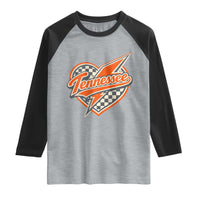 Vintage Tennessee Raglan Shirt Checkered Heart Love TN Orange US State