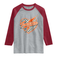 Vintage Tennessee Raglan Shirt Checkered Heart Love TN Orange US State