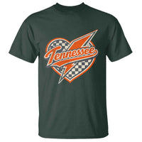 Vintage Tennessee T Shirt Checkered Heart Love TN Orange US State