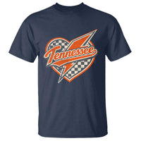 Vintage Tennessee T Shirt Checkered Heart Love TN Orange US State