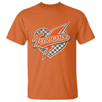 Vintage Tennessee T Shirt Checkered Heart Love TN Orange US State