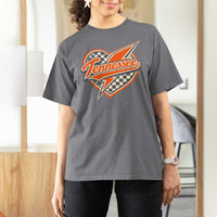 Vintage Tennessee T Shirt For Women Checkered Heart Love TN Orange US State