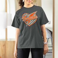 Vintage Tennessee T Shirt For Women Checkered Heart Love TN Orange US State
