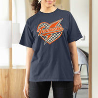Vintage Tennessee T Shirt For Women Checkered Heart Love TN Orange US State