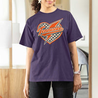 Vintage Tennessee T Shirt For Women Checkered Heart Love TN Orange US State