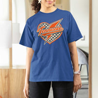 Vintage Tennessee T Shirt For Women Checkered Heart Love TN Orange US State